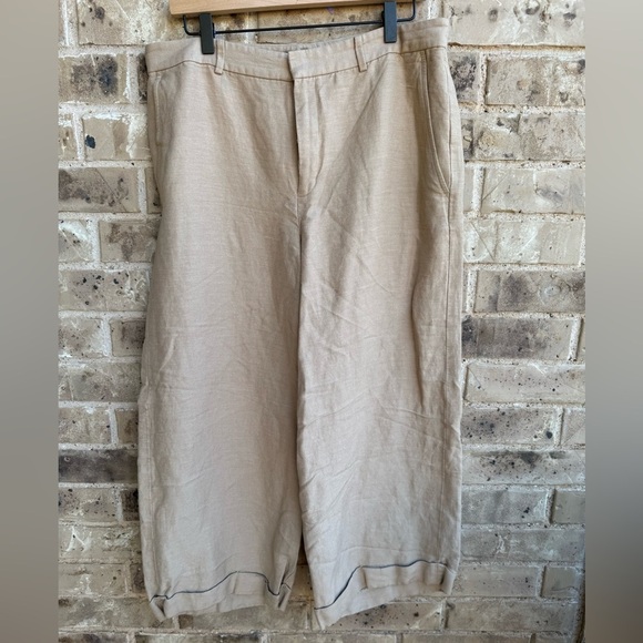 Lauren Ralph Lauren Kaki Linen Pants Size 12 - Picture 1 of 12